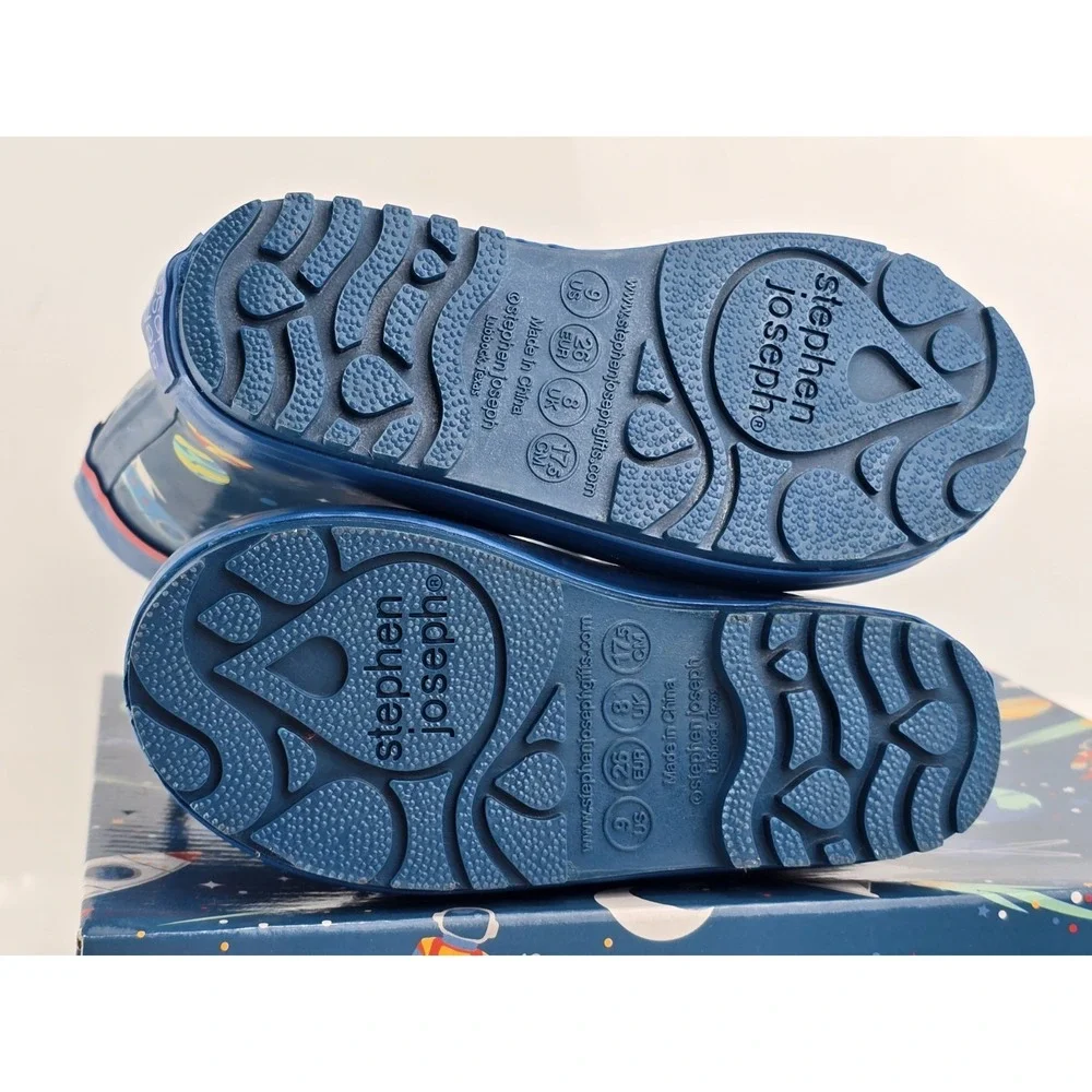 Stephen Joseph Rain‎ Boots Boys Size 9 Space Rocket Planets Rubber NIB